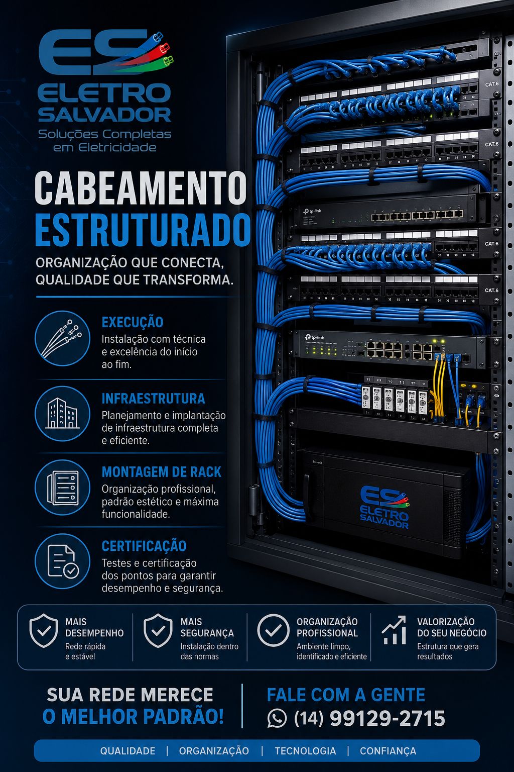 Infraestrutura elétrica e cabeamento